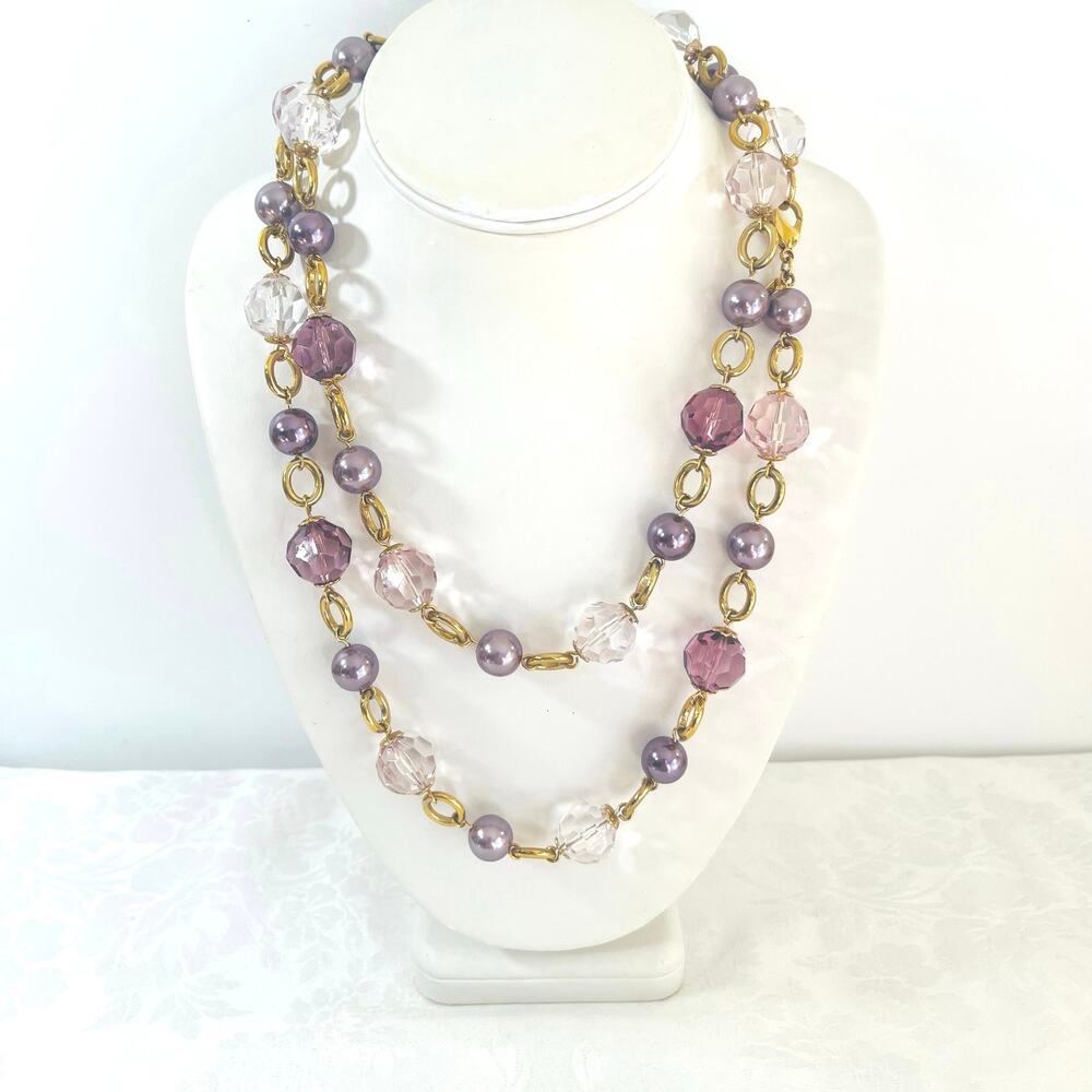 Necklace Bead Faux Pearl Vtg Kjl Kenneth Jay Lane… - image 1